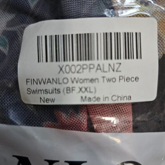 Finwanlo Womens Two Piece Swim Dress Mesh Tankini Top & Bottom Shorts Size XXL - Picture 14 of 14